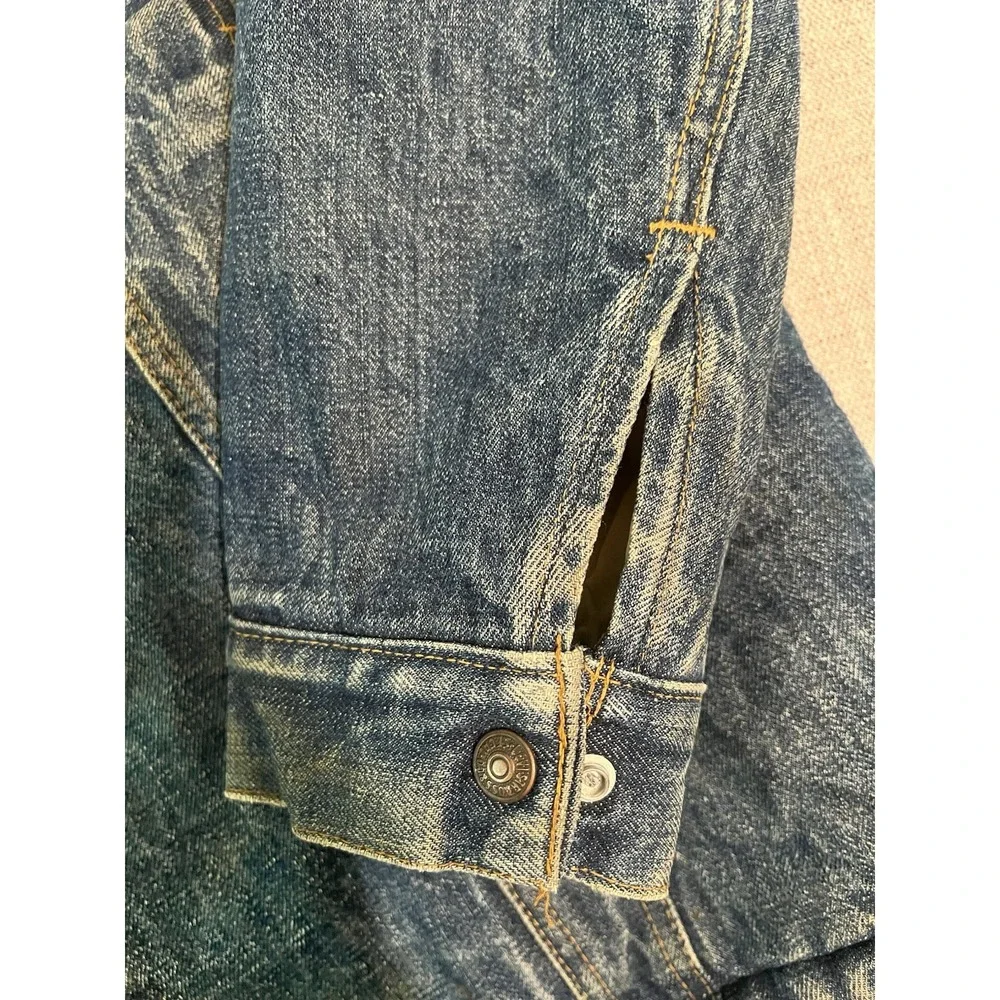 Levi's Vintage 70s Sherpa Lined‎ Truckers Jacket Jean Denim Mens 42R Made USA